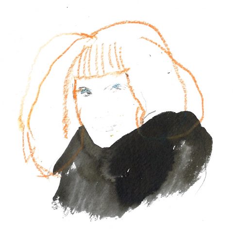 "Sonia Rikyel : la rousseur, le noir et le strass", encre et crayons, 2016
