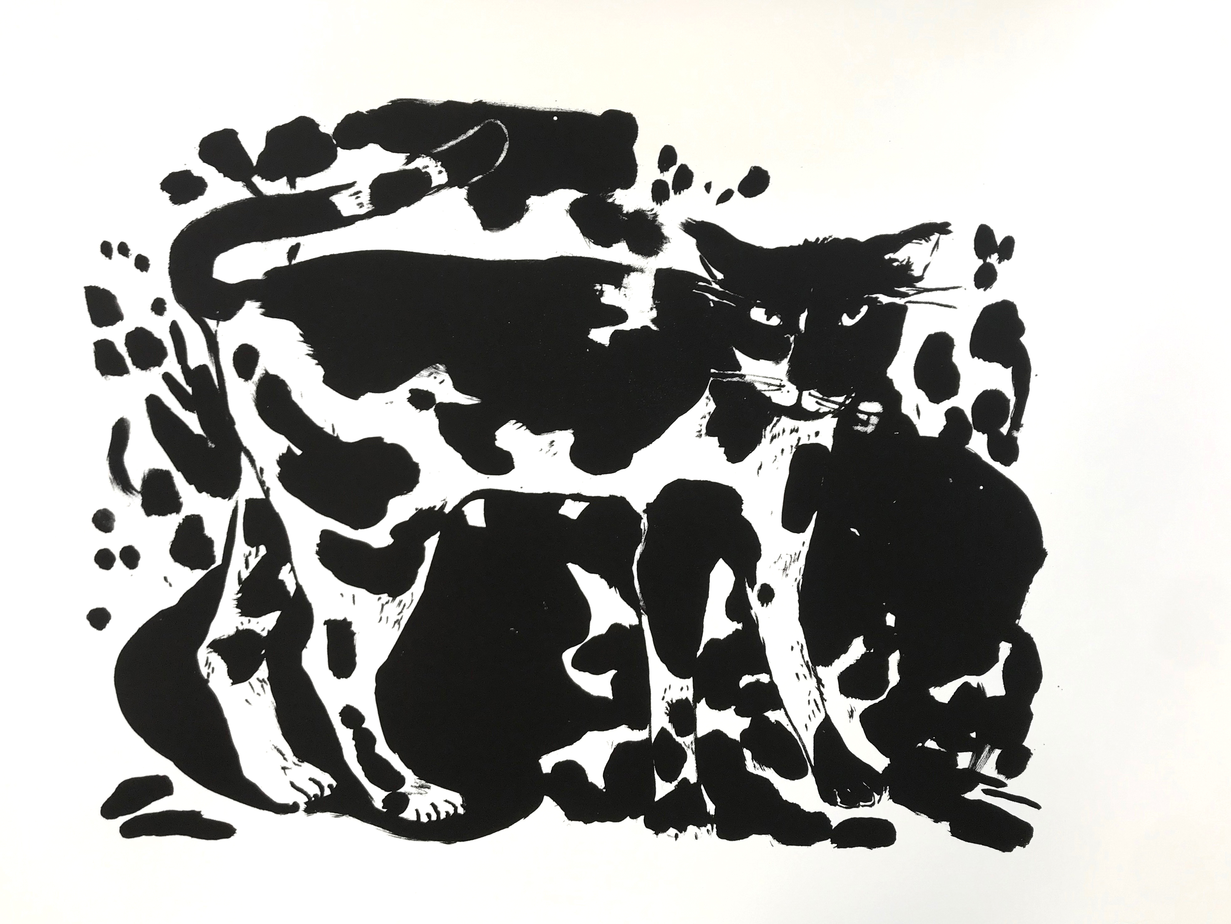 Le chat de la Glacière, lithographie, 76 x 56 cm ©louisemezel